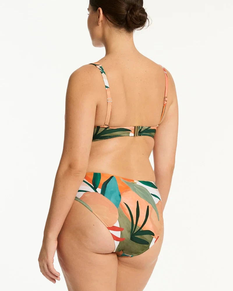 Sea Level Sea Level Tropaluxe Cross Front Multifit Bra Top - Khaki Sea Level Tropaluxe Cross Front Multifit Bra Top - Khaki Splash Swimwear Bikini Tops