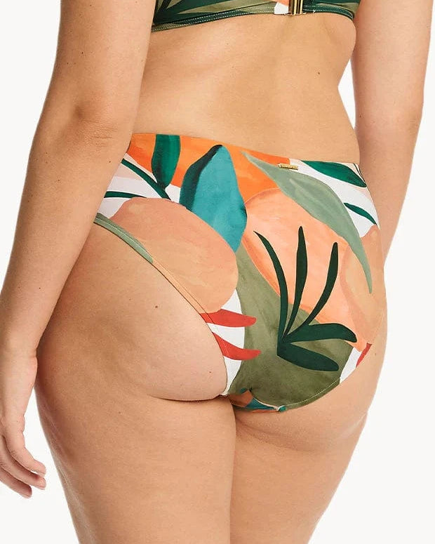 Sea Level Sea Level Tropaluxe Mid Bikini Pant - Khaki Sea Level Tropaluxe Mid Bikini Pant - Khaki Splash Swimwear Bikini Bottoms