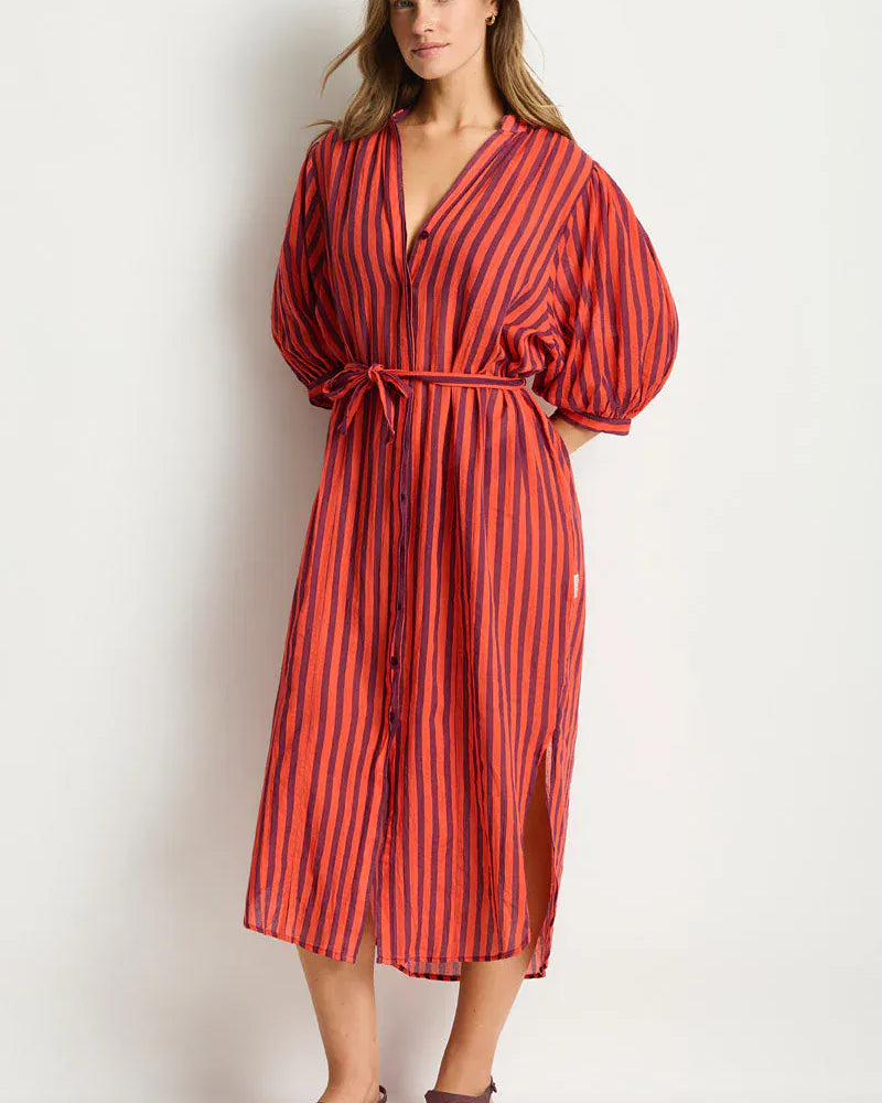 Sea Level Sea Level Vacay Boho Long Shirt Dress - Spice Red Sea Level Vacay Boho Long Shirt Dress - Spice Red Splash Swimwear Dress