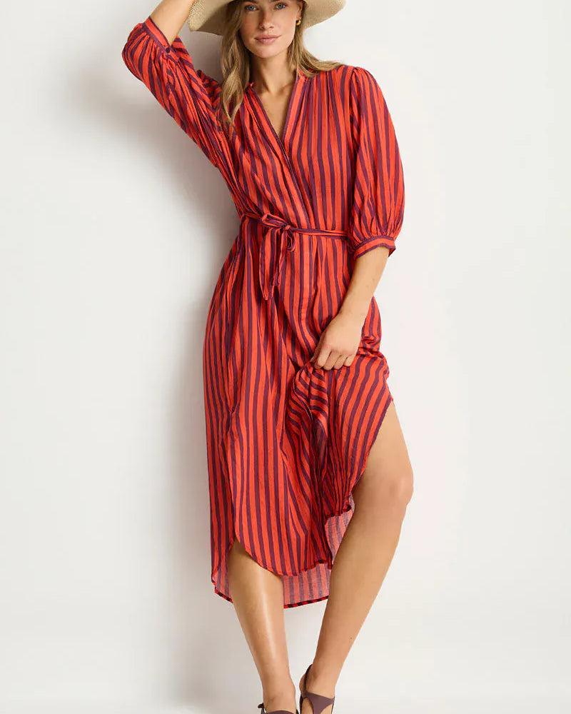 Sea Level Sea Level Vacay Boho Long Shirt Dress - Spice Red Sea Level Vacay Boho Long Shirt Dress - Spice Red Splash Swimwear Dress