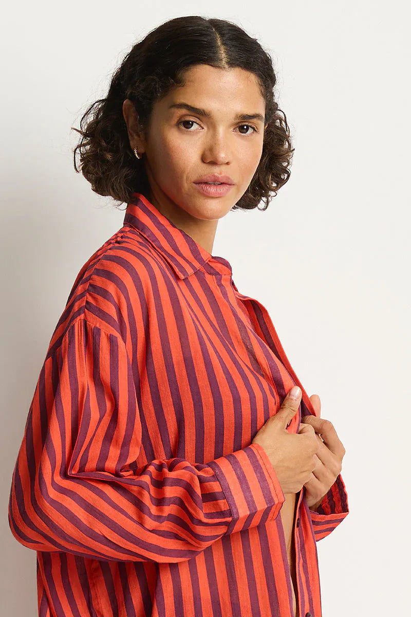 Sea Level Sea Level Vacay Cruise Shirt - Spice Red Sea Level Vacay Cruise Shirt - Spice Red Splash Swimwear Clothing Top