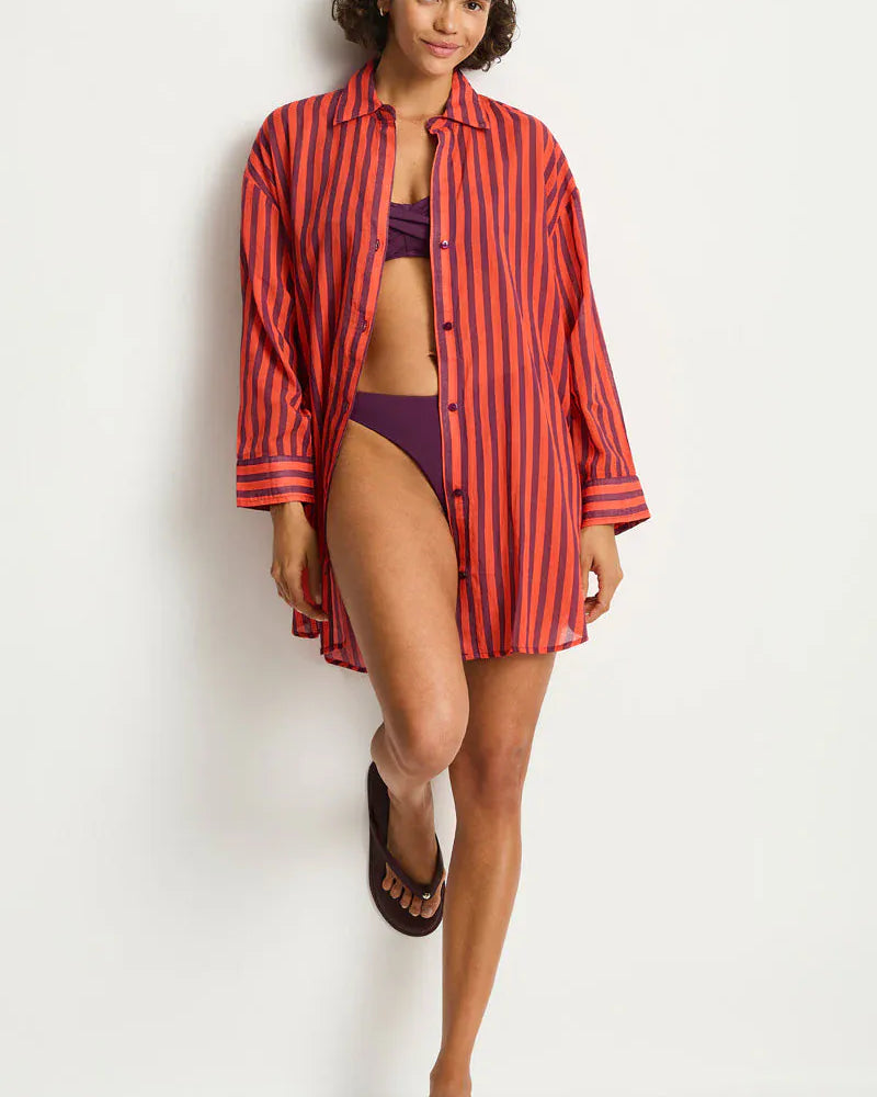 Sea Level Sea Level Vacay Cruise Shirt - Spice Red Sea Level Vacay Cruise Shirt - Spice Red Splash Swimwear Clothing Top