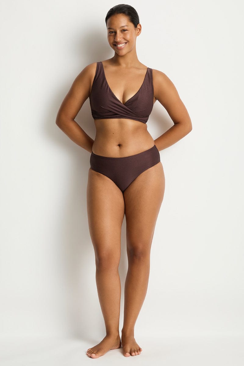 Sea Level Sea Level Zen Cross Front Multifit Bra Top - Cocoa SL3110ZN-COCOA-AU10US6 Sea Level Zen Cross Front Multifit Bra Top Cocoa Splash Swimwear Bikini Tops AU10/US6 9347760771650