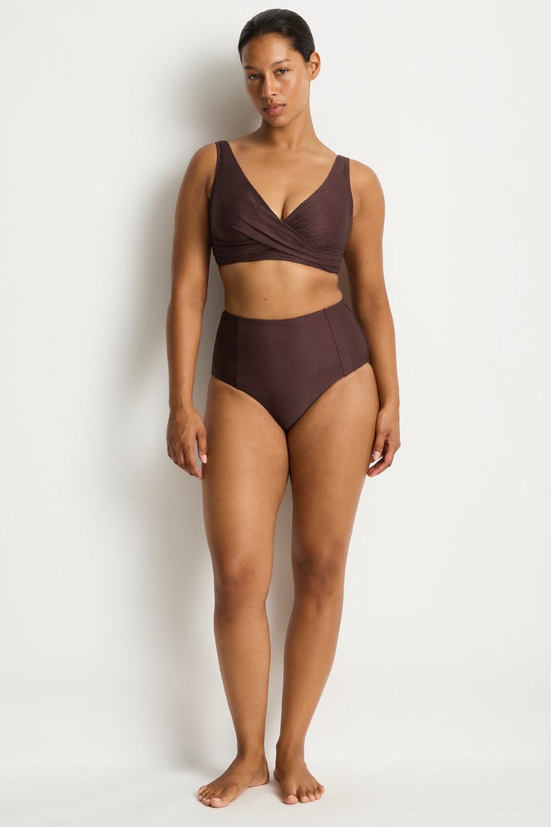 Sea Level Sea Level Zen Panelled High Waist Pant - Cocoa Sea Level Zen Panelled High Waist Pant Cocoa Splash Swimwear Bikini Bottoms