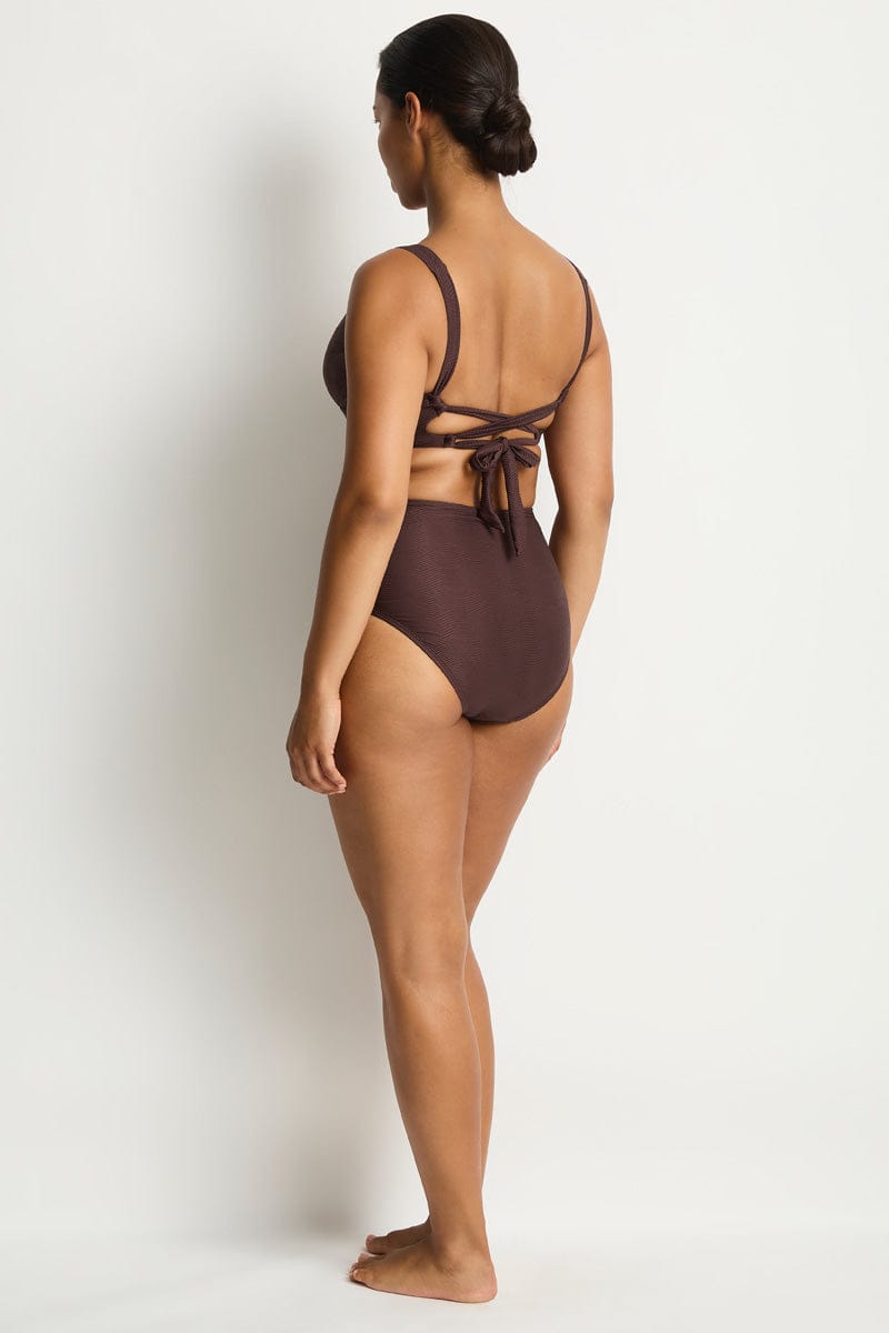Sea Level Sea Level Zen Panelled High Waist Pant - Cocoa Sea Level Zen Panelled High Waist Pant Cocoa Splash Swimwear Bikini Bottoms