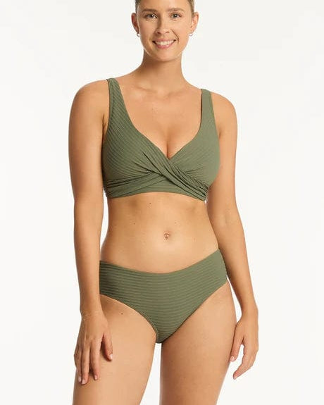 Sea Level Bikini Tops Spinnaker Cross Front Multifit Bra Top