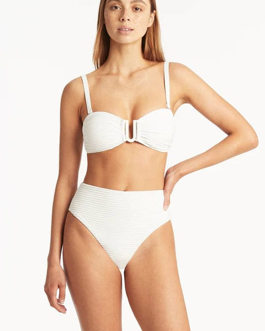 Sea Level Spinnaker Retro High Waist Pant - White SL4514SP Splash Swimwear Bikini Bottoms 10 9347760487834