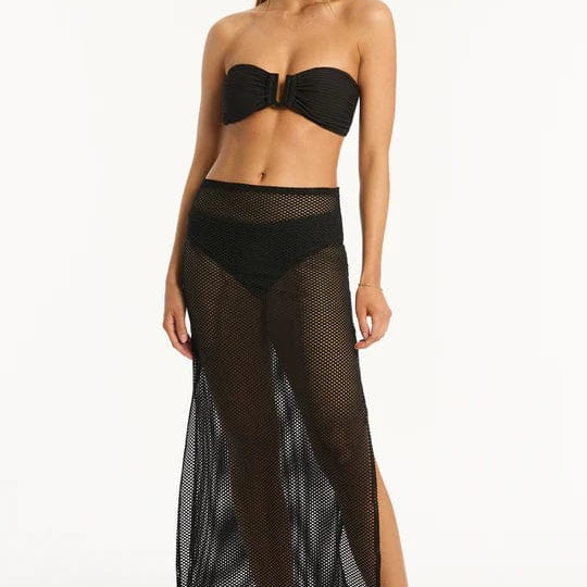 Sea Level Surf Mesh Long Skirt SL9007SM Splash Swimwear S / Black 9347760601681