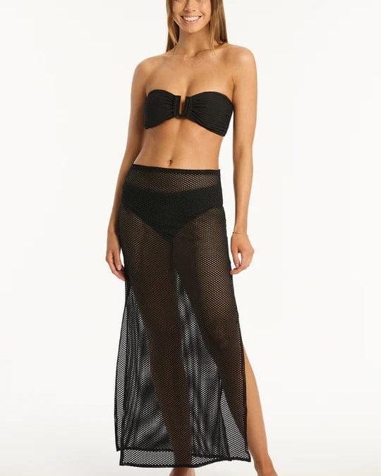 Sea Level Surf Mesh Long Skirt SL9007SM Splash Swimwear S / Black 9347760601681