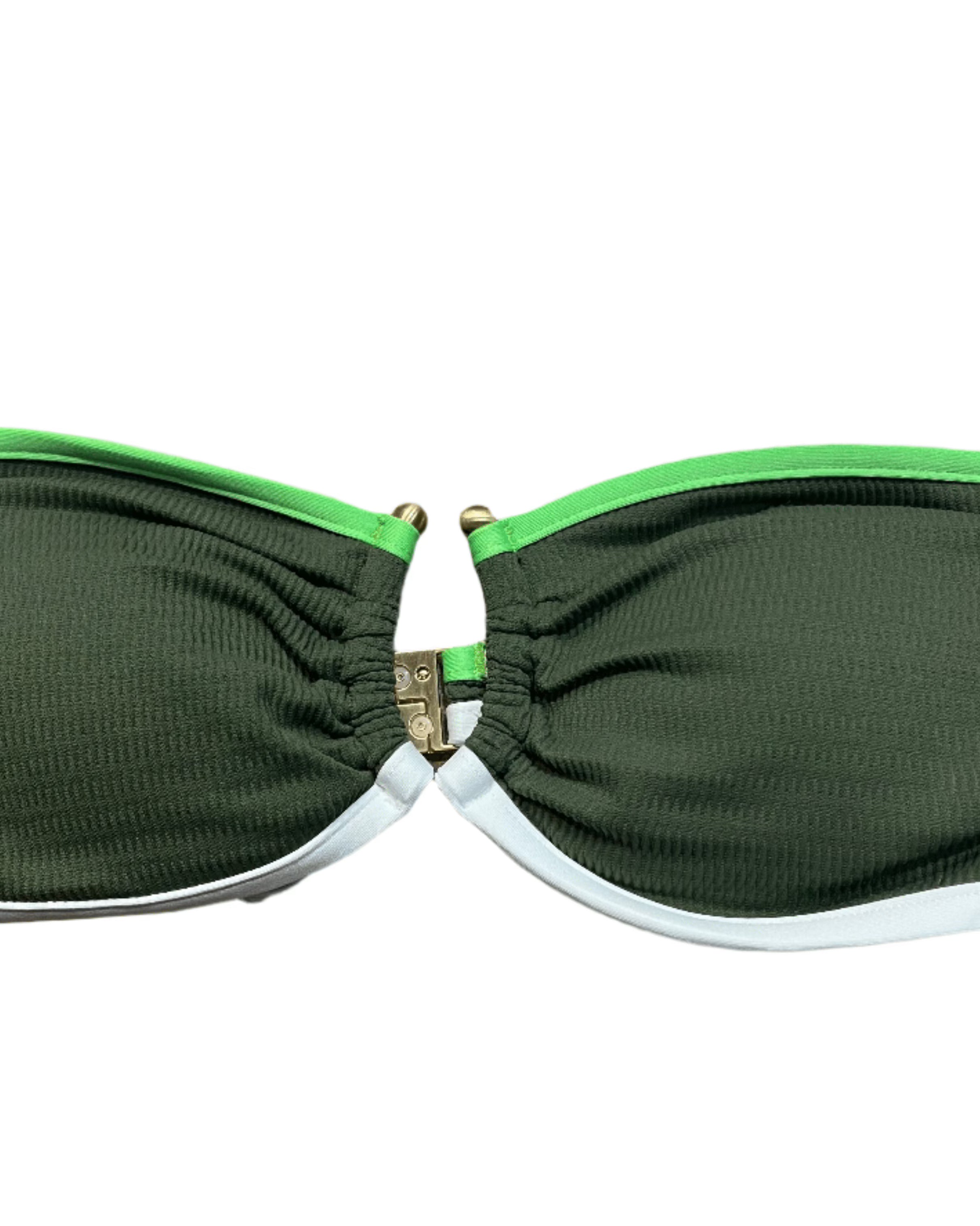 Seafolly Beach Bound Ring Front Bandeau - Khaki Beach Bound Ring Front Bandeau - Khaki Splash Swimwear Bikini Tops