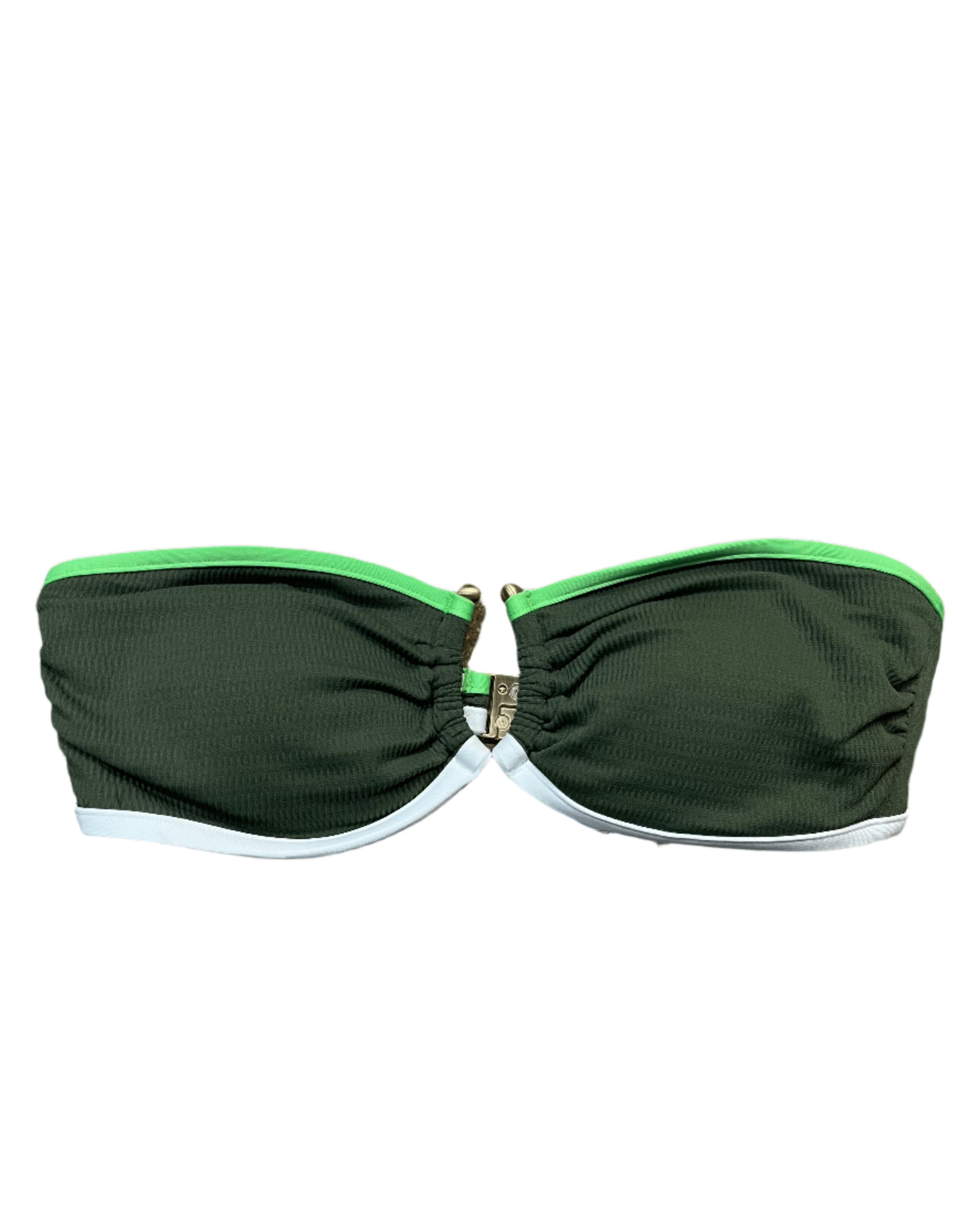 Seafolly Beach Bound Ring Front Bandeau - Khaki Beach Bound Ring Front Bandeau - Khaki Splash Swimwear Bikini Tops