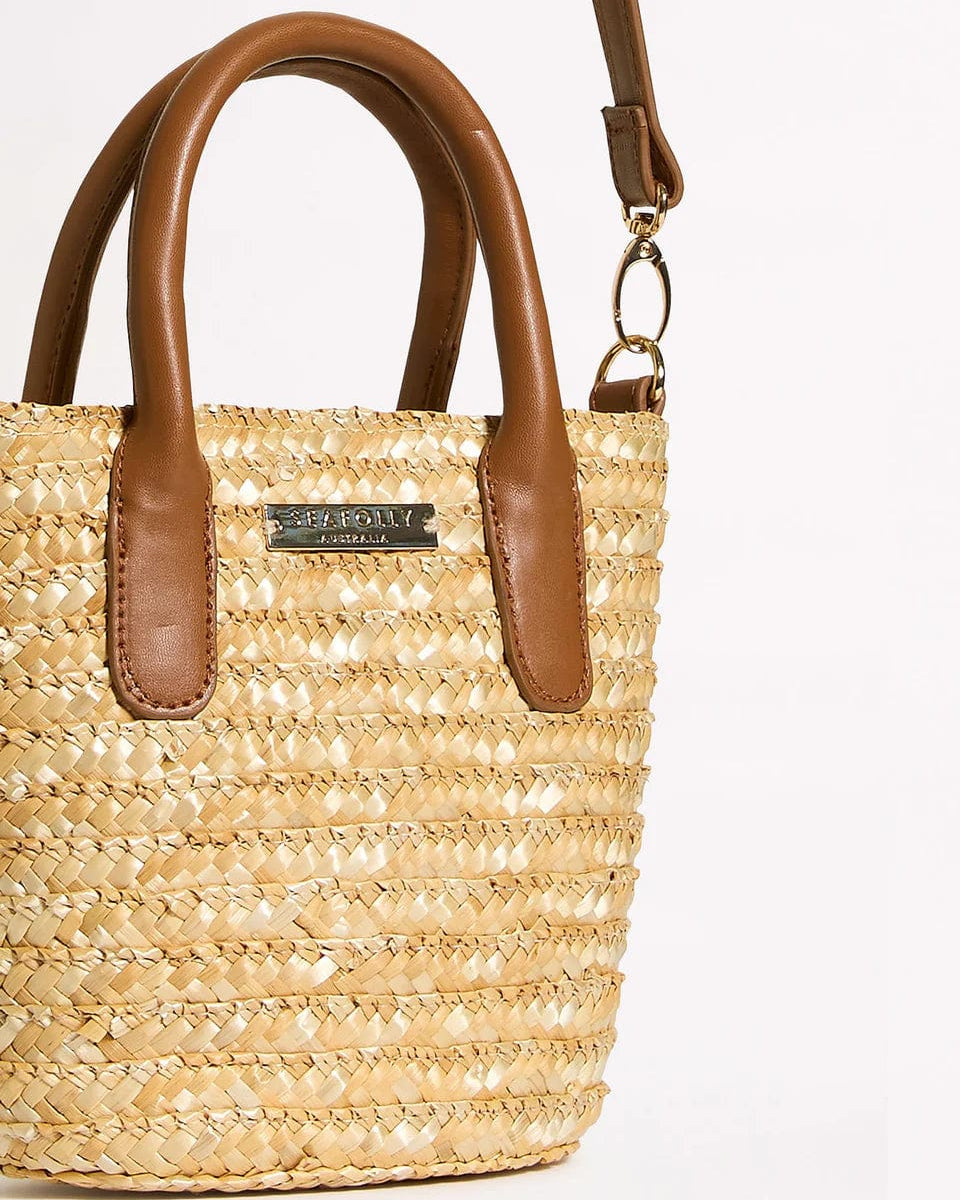 Seafolly Birds Of Paradise Micro Tote Bag - Natural 71998-BG Splash Swimwear 9349623183655