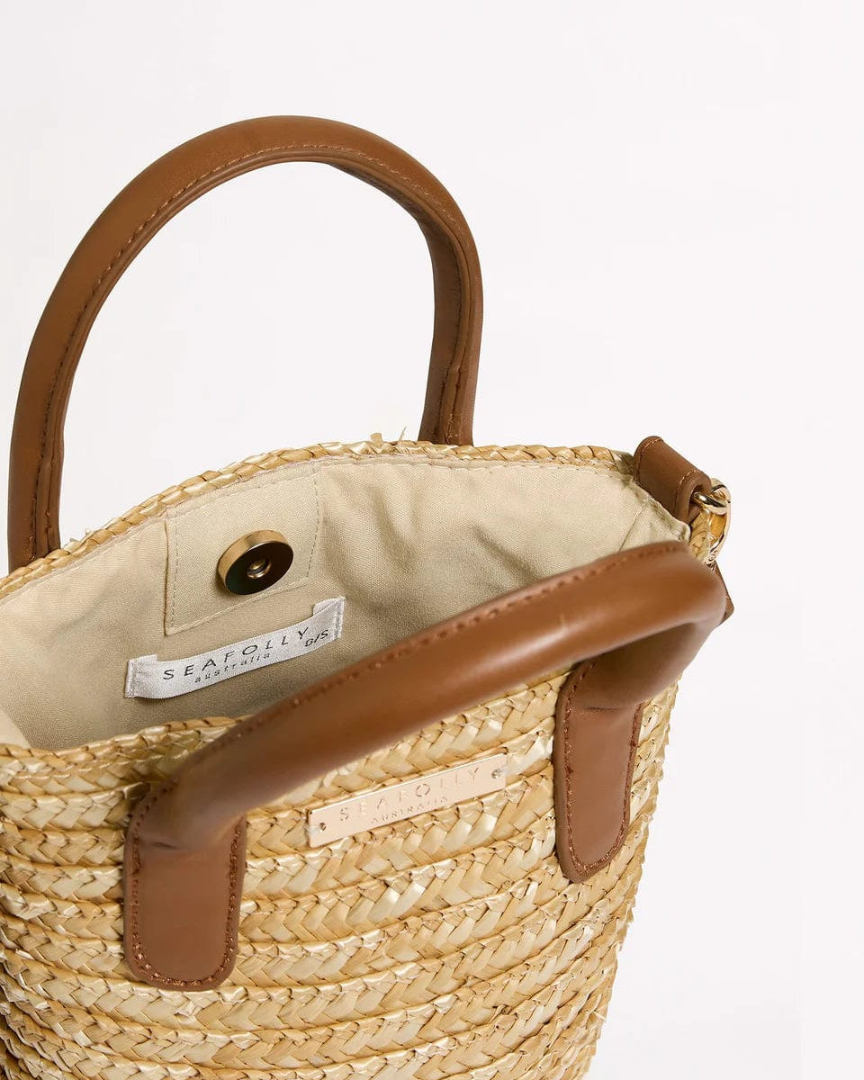 Seafolly Birds Of Paradise Micro Tote Bag - Natural 71998-BG Splash Swimwear 9349623183655
