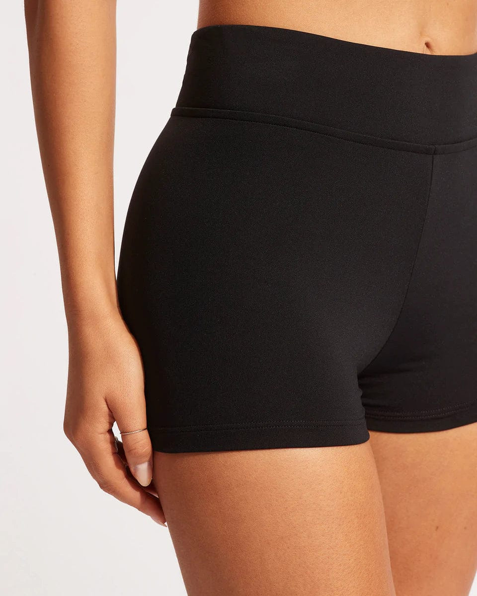 Seafolly Collective Boyleg Pant - Black Splash Swimwear Bikini Bottoms