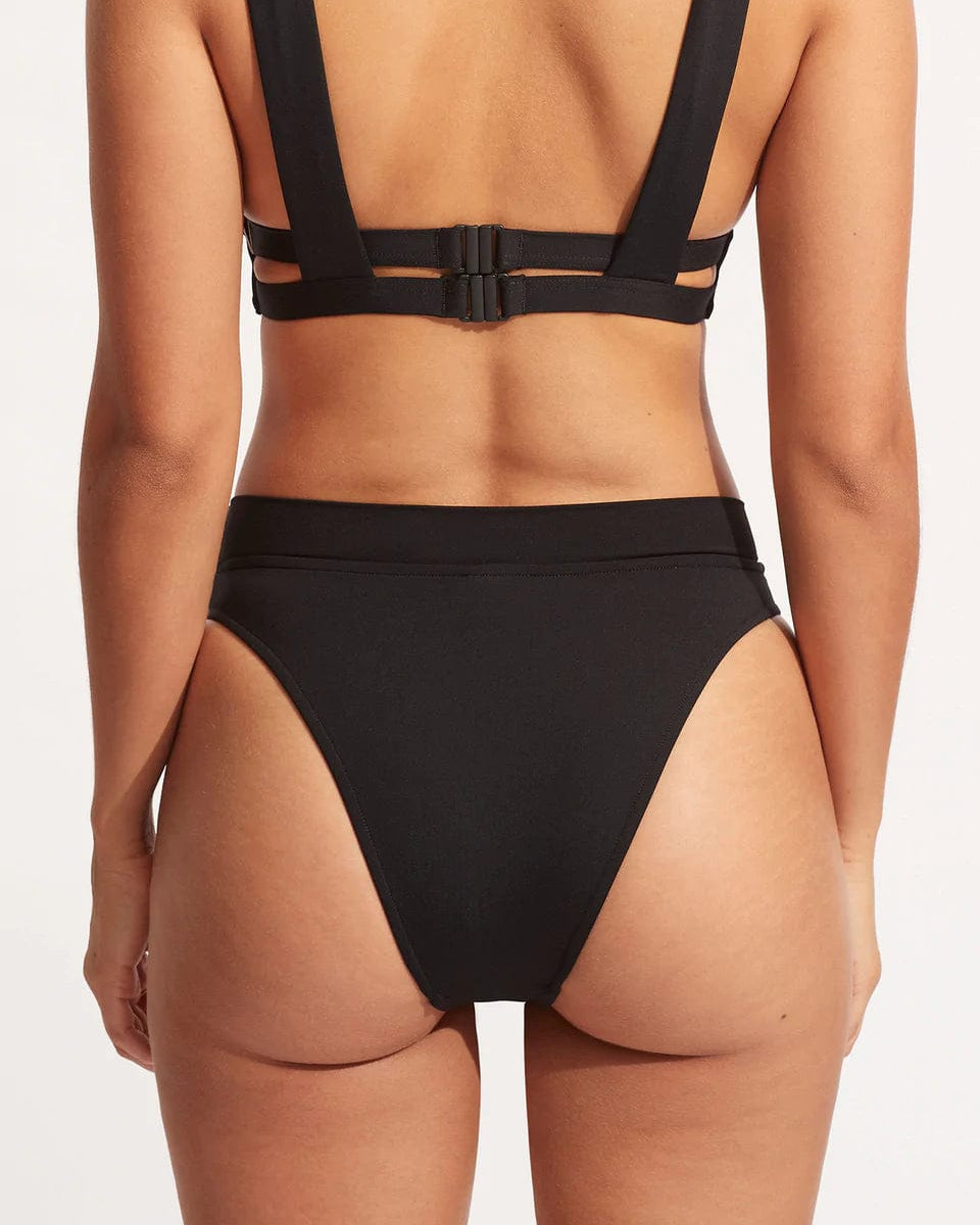 Seafolly Collective High Rise Pant - Black Splash Swimwear Bikini Bottoms