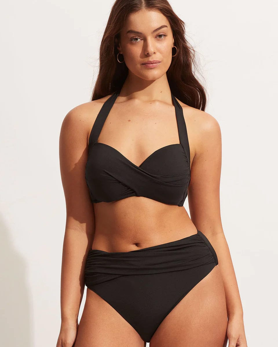 Seafolly Collective High Waist Wrap Front SeafollyCollective High Waist Wrap Front Splash Swimwear Bikini Bottoms