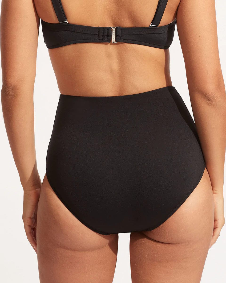 Seafolly Collective High Waisted Pant - Black Splash Swimwear Bikini Bottoms