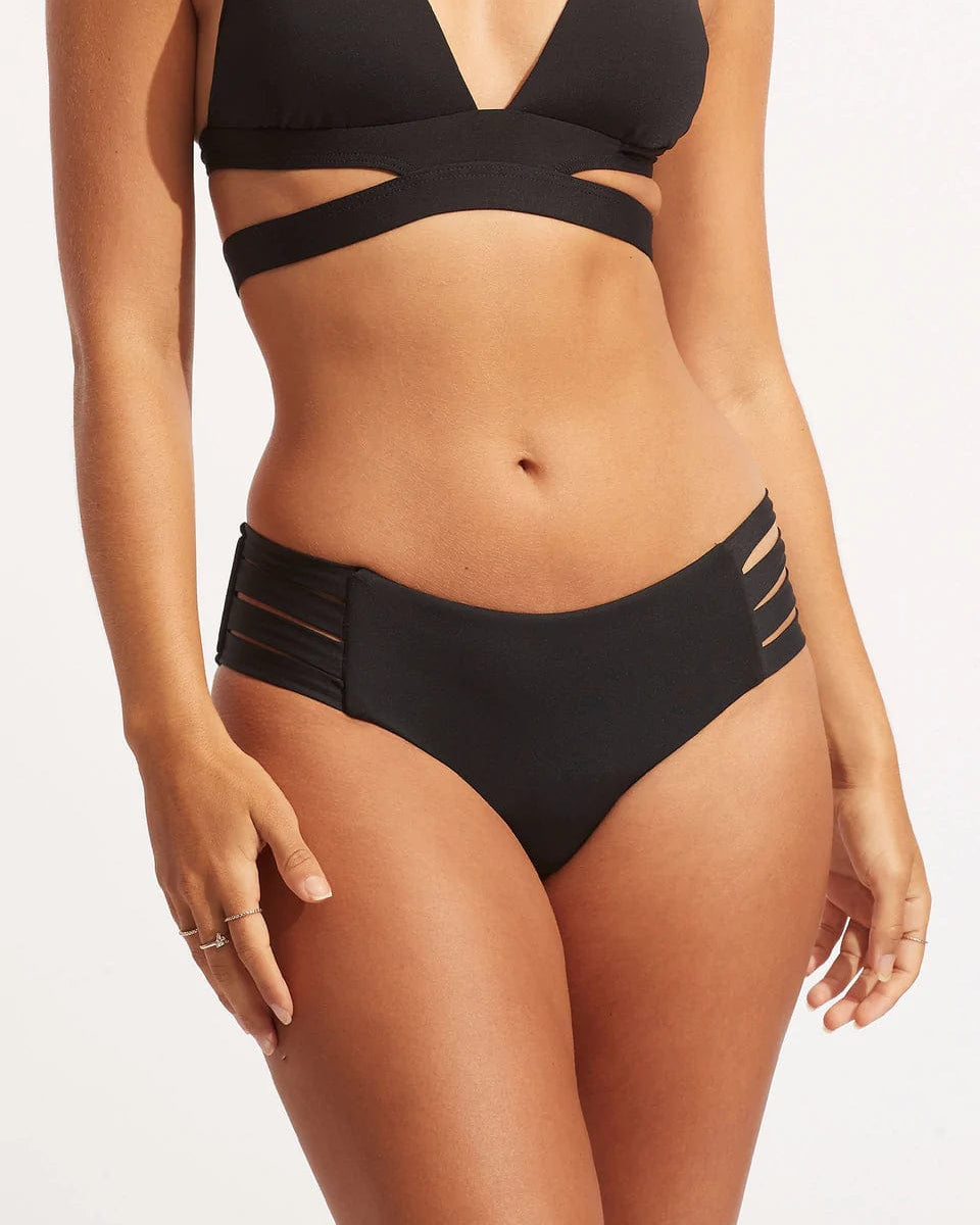 Seafolly Collective Multi Strap Hipster - Black Seafolly Active Multi Strap Hipster - Black Splash Swimwear Bikini Bottoms