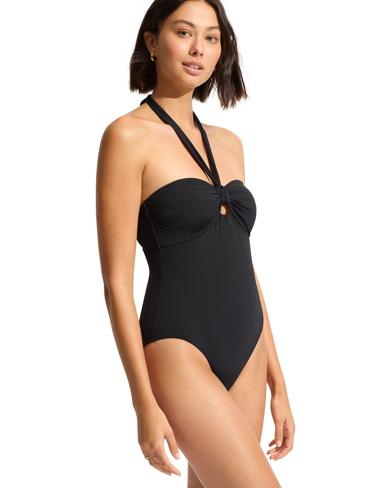 Seafolly Collective Sash Tie One Piece - Black Shop S.collective Cross Back One Piece - Azure by Seafolly | Australian Swimwear Brands | Splash Swimwear Splash Swimwear One Pieces