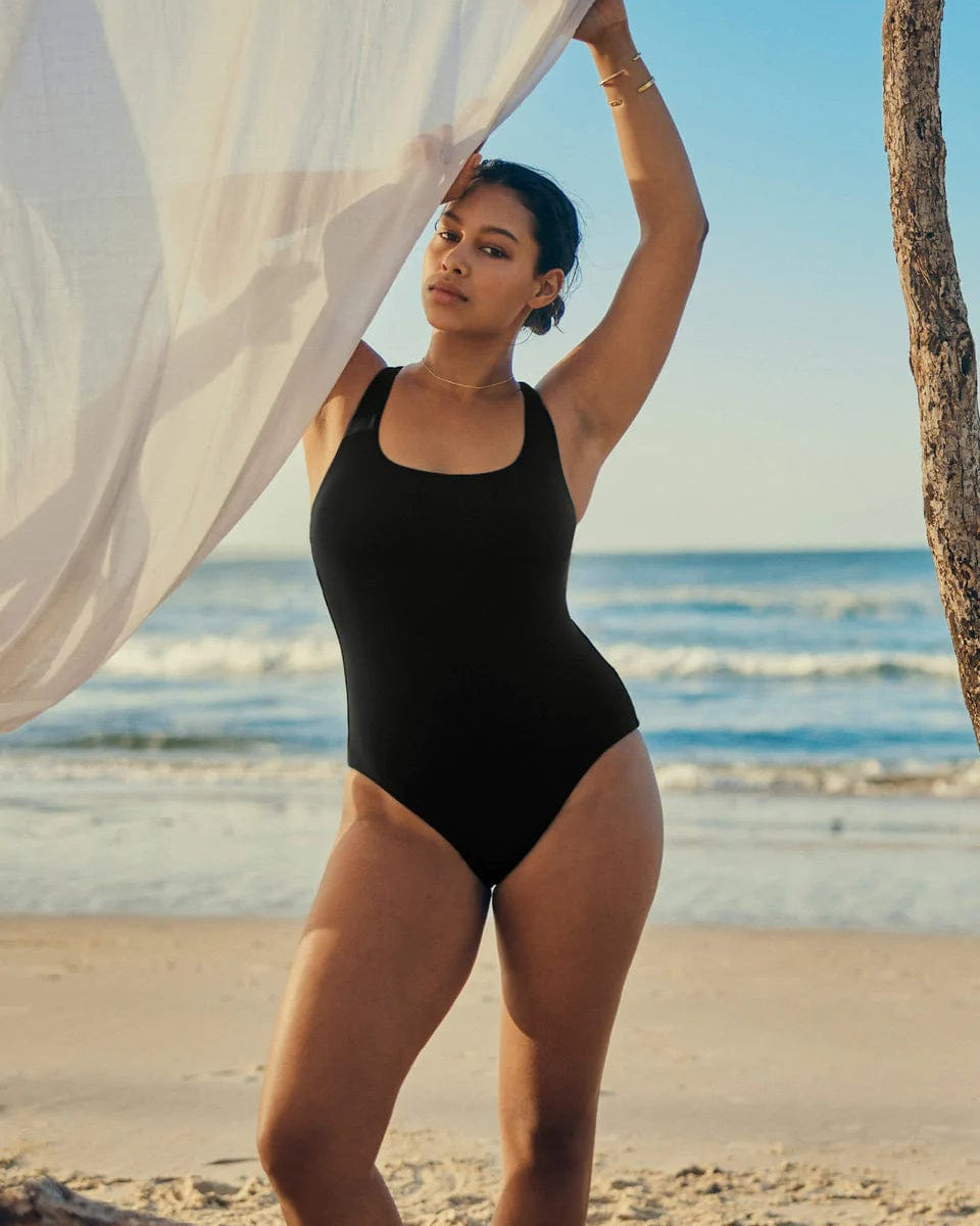 Seafolly Collective Tank One Piece - Black Splash Swimwear One Pieces