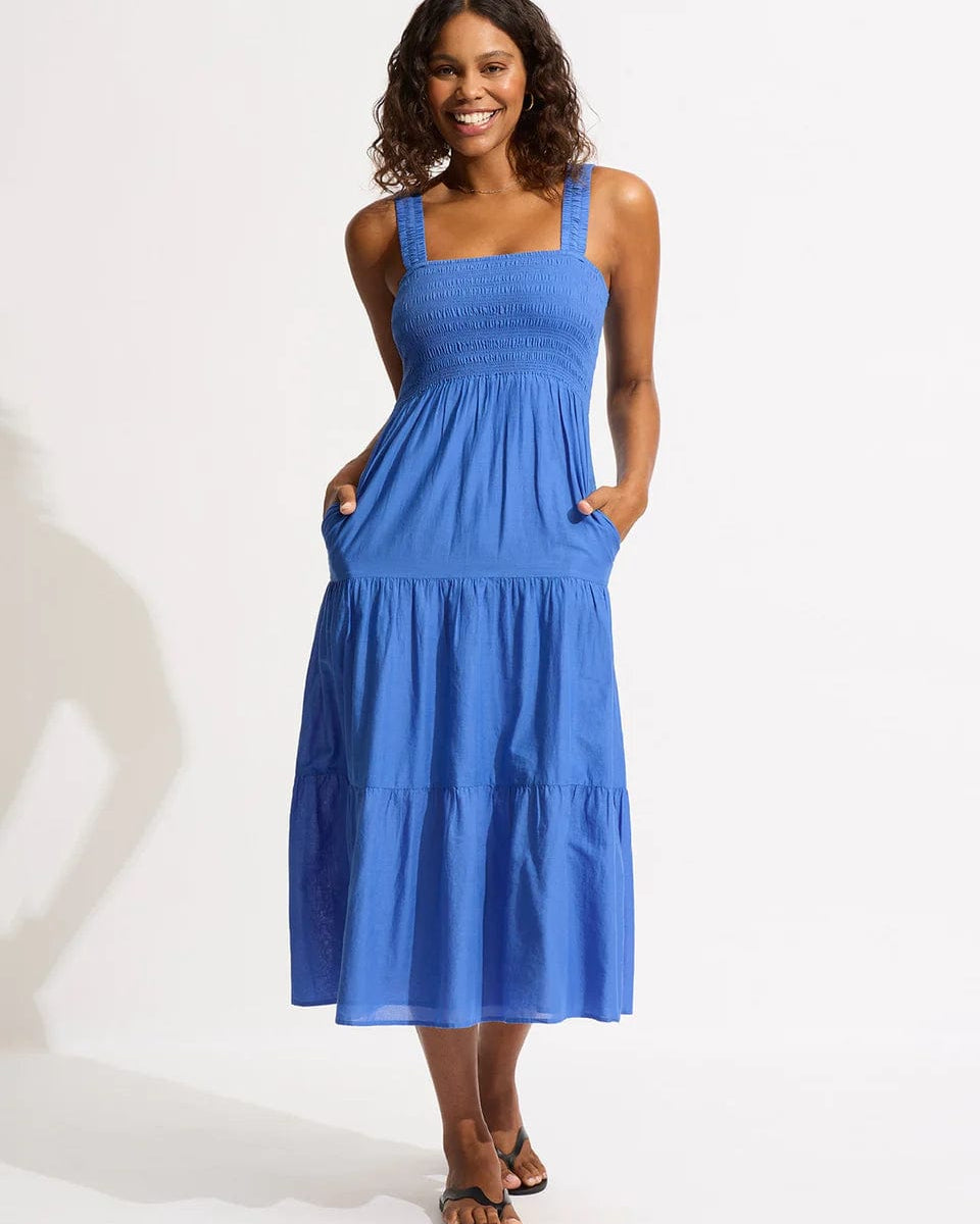 Seafolly Faithful Midi Dress - Azure Splash Swimwear Dresses