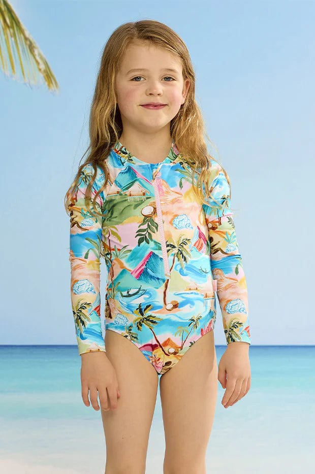 Girls South Beach Short Sleeve Sunsuit main image 1
