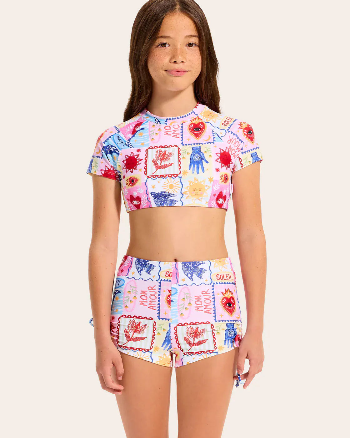 Seafolly Girls Seafolly Girls Palermo Surf Boyleg Set Seafolly Girls Gingham Bikini Splash Swimwear Kids Swimwear