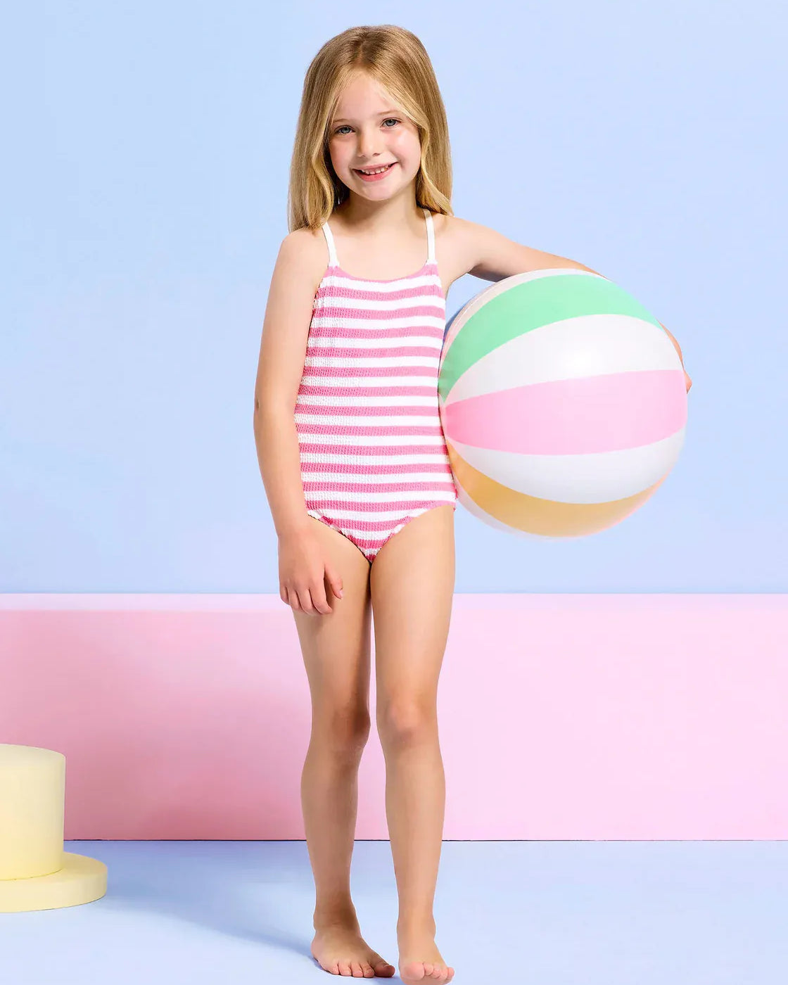 Seafolly Girls Seafolly Girls Texture One Piece Swimsuit - Candy Pink Seafolly Girls Gingham Bikini Splash Swimwear Kids Swimwear
