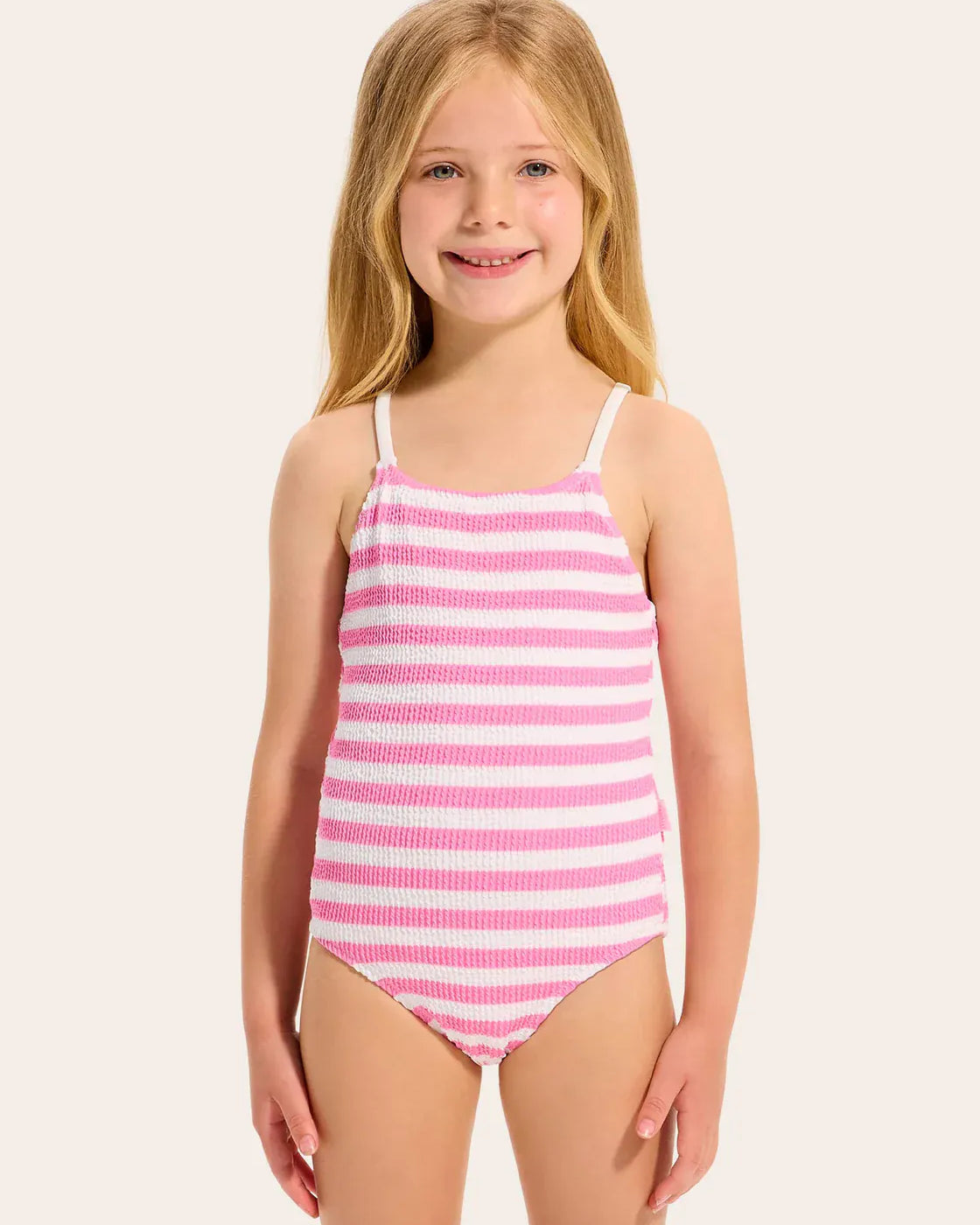 Seafolly Girls Seafolly Girls Texture One Piece Swimsuit - Candy Pink Seafolly Girls Gingham Bikini Splash Swimwear Kids Swimwear