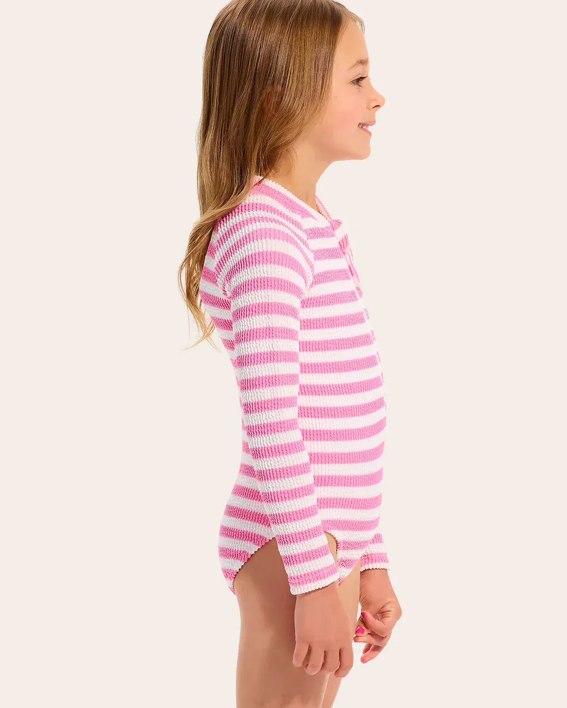 Seafolly Girls Seafolly Girls Textured Paddlesuit - Candy Pink Seafolly Girls Textured Paddlesuit - Candy Pink Splash Swimwear Kids Swimwear
