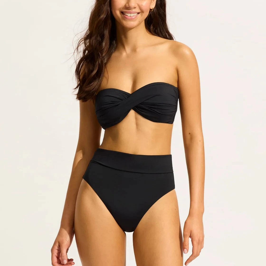 Seafolly S.Collective Twist Bandeau - Black S.Collective Twist Bandeau - Black Splash Swimwear Bikini Bottoms
