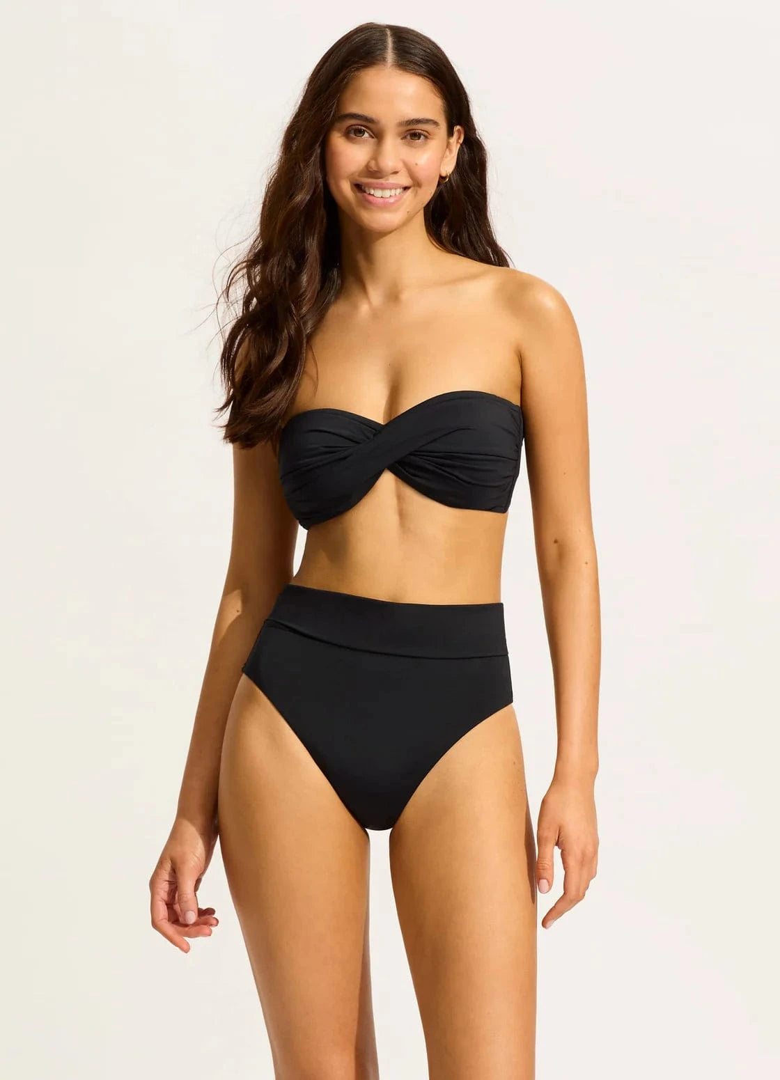 Seafolly S.Collective Twist Bandeau - Black S.Collective Twist Bandeau - Black Splash Swimwear Bikini Bottoms