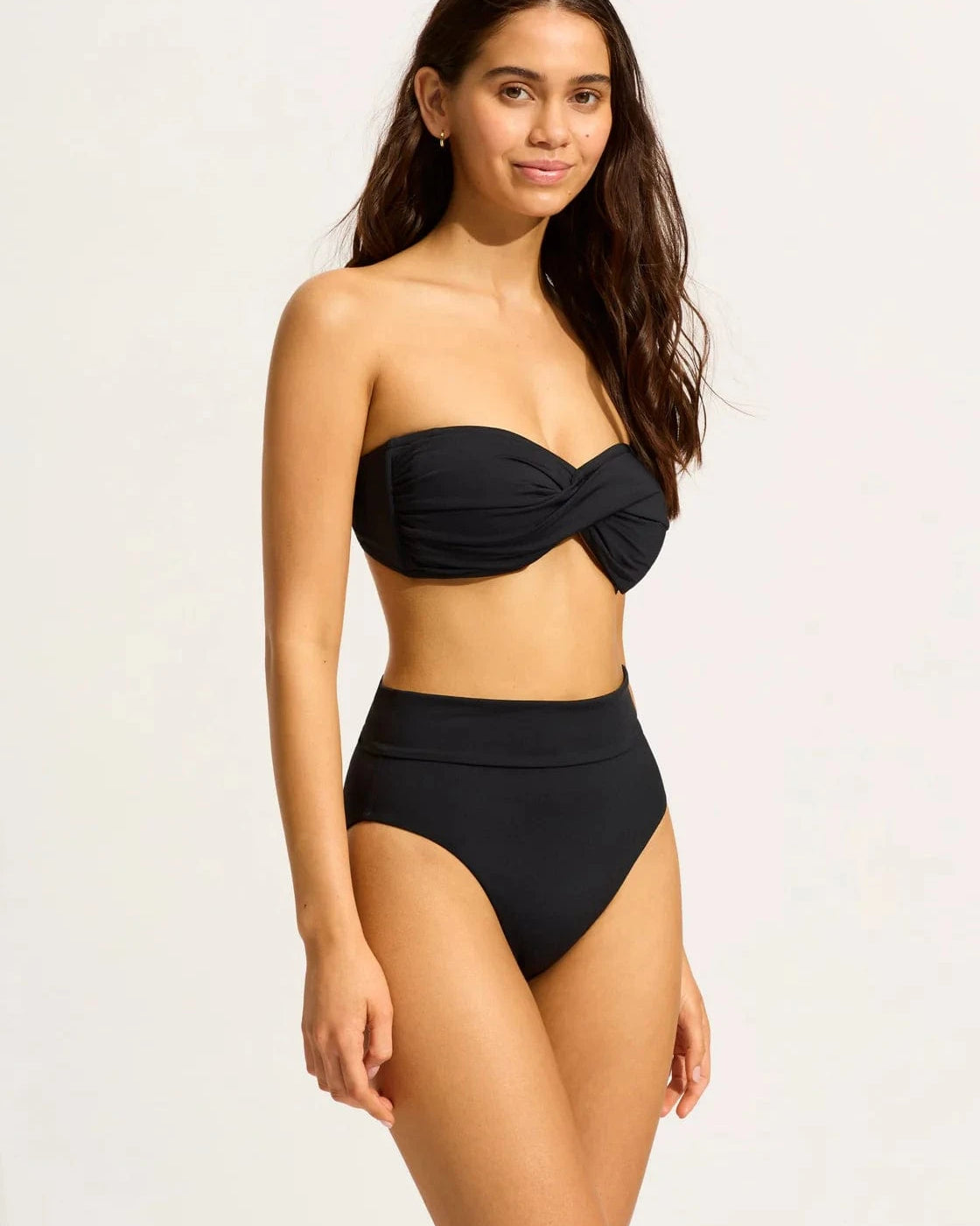 Seafolly S.Collective Twist Bandeau - Black S.Collective Twist Bandeau - Black Splash Swimwear Bikini Bottoms