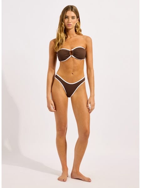 Seafolly Seafolly Beach Bound Ring Front Bandeau - Dark Chocolate Seafolly Beach Bound Ring Front Bandeau - Dark Chocolate Splash Swimwear