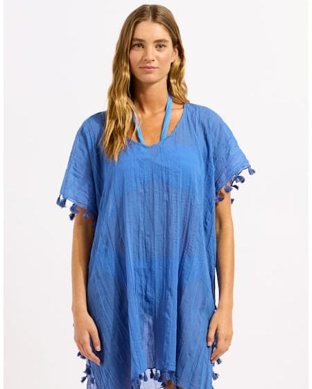 Seafolly Seafolly Beachedit Amnesia Kaftan - Sapphire 52162.Sapphire Seafolly Beachedit Amnesia Kaftan - Sapphire Splash Swimwear O/S 9360519186031