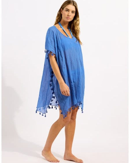 Seafolly Seafolly Beachedit Amnesia Kaftan - Sapphire 52162.Sapphire Seafolly Beachedit Amnesia Kaftan - Sapphire Splash Swimwear O/S 9360519186031