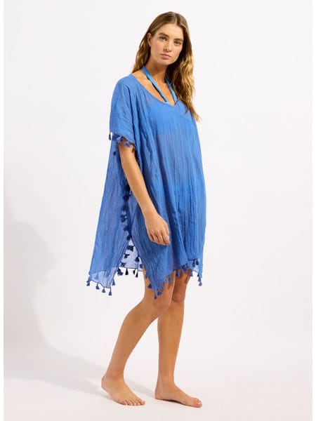 Seafolly Seafolly Beachedit Amnesia Kaftan - Sapphire 52162.Sapphire Seafolly Beachedit Amnesia Kaftan - Sapphire Splash Swimwear O/S 9360519186031