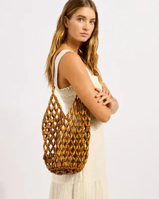 Seafolly Seafolly Beaded Tote Bag - Brown 72195-BG.Brown Seafolly Beaded Tote Bag - Brown Splash Swimwear OS 9360519193923