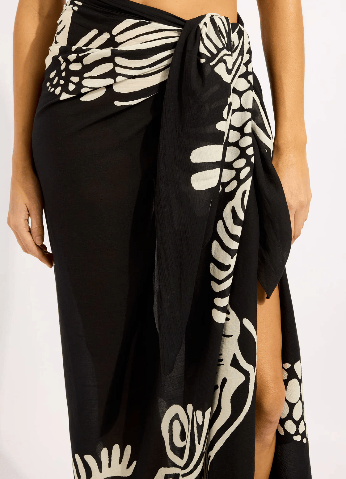 Seafolly Seafolly C Shells Pareo - Black 55764-SG.Black Seafolly C Shells Pareo - Black Splash Swimwear OS 9360519168679