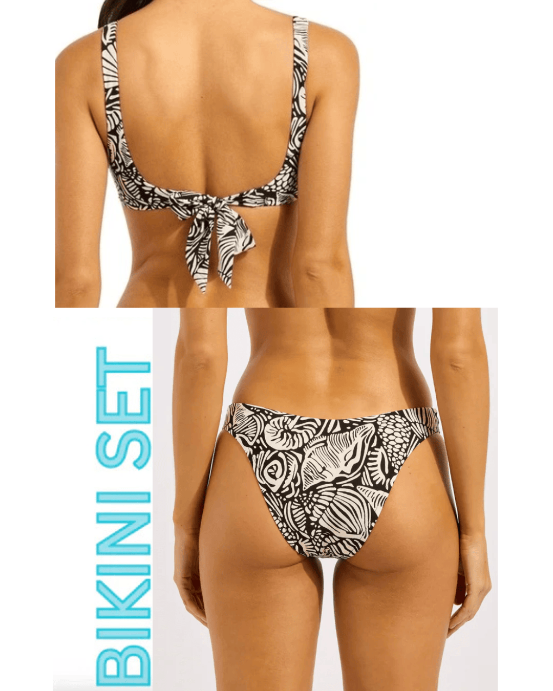 Seafolly Seafolly C Shells Ring Front Tank & High Cut Pant Seafolly C Shells Ring Front Tank & High Cut Pant Splash Swimwear Bikini Set