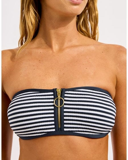 Seafolly Seafolly Clubhouse Zip Front Bandeau & Hipster Pant Bikini Set - Black 30467-281+40316-281-8 Seafolly Clubhouse Zip Front Bandeau & Hipster Pant Bikini Set - Black Splash Swimwear Bikini Set 8 48748201034073