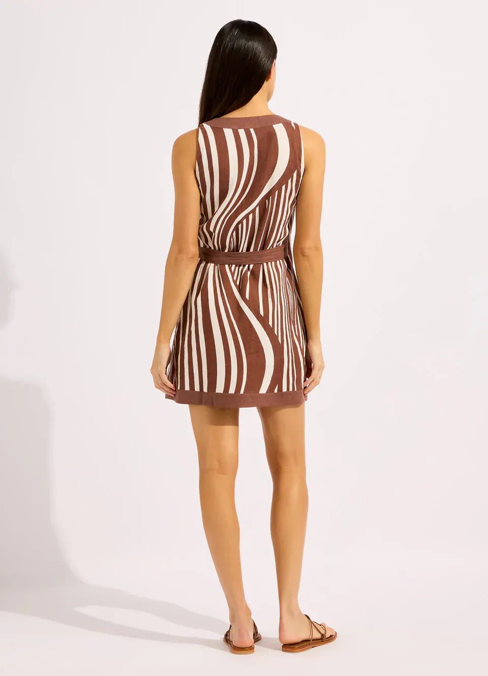 Seafolly Seafolly Coastline Mini Wrap Dress - Cocoa Seafolly Coastline Mini Wrap Dress - Cocoa Splash Swimwear Dresses