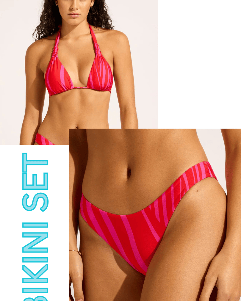 Seafolly Seafolly Coastline Multi Fit Longline Tri & High Cut Pant Bikini Set - Flame Seafolly Coastline Multi Fit Longline Tri & High Cut Pant Bikini Set - Flame Splash Swimwear Bikini Set AU8/US4 1000028359