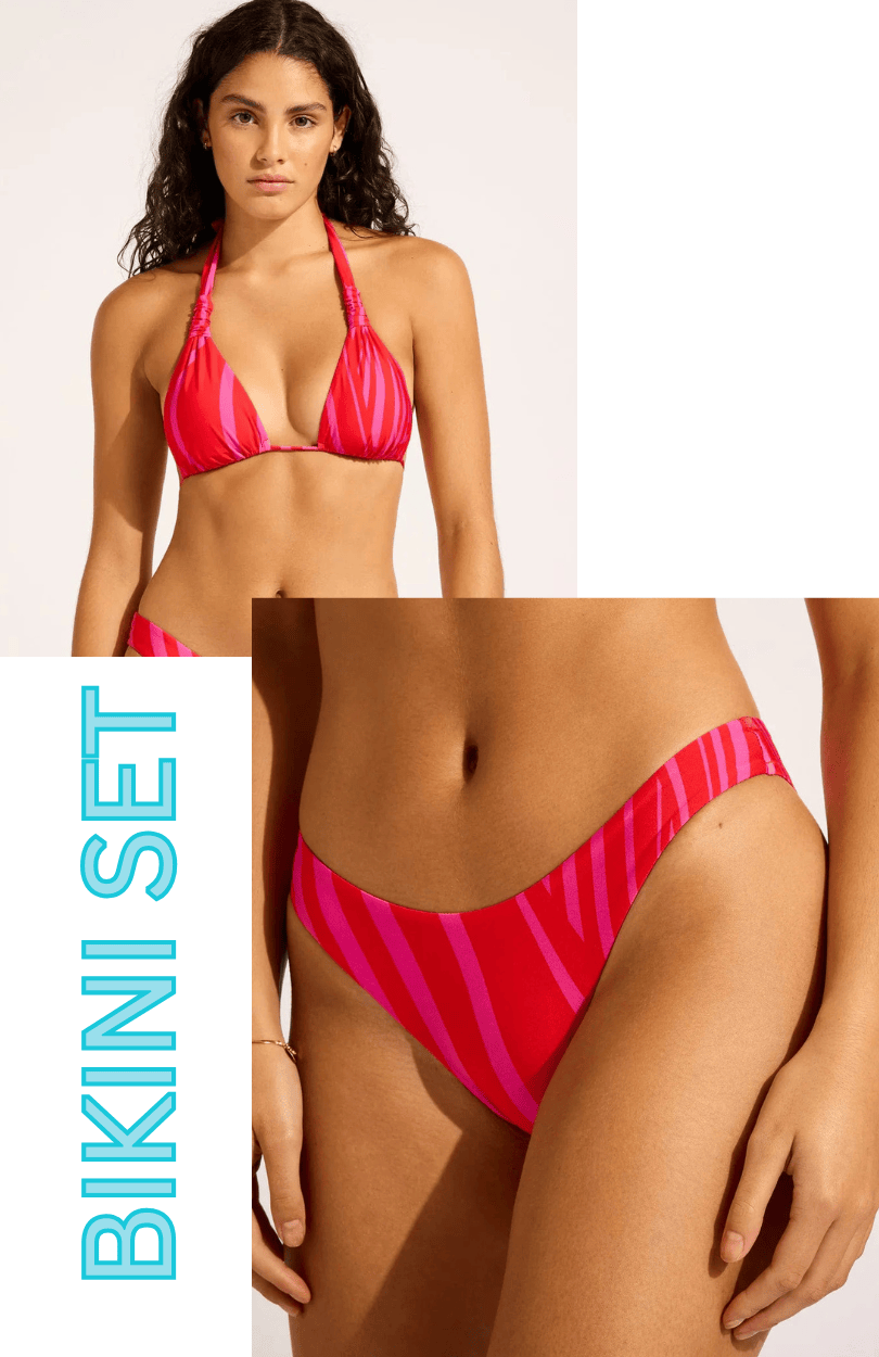 Seafolly Seafolly Coastline Multi Fit Longline Tri & High Cut Pant Bikini Set - Flame Seafolly Coastline Multi Fit Longline Tri & High Cut Pant Bikini Set - Flame Splash Swimwear Bikini Set AU8/US4 1000028359