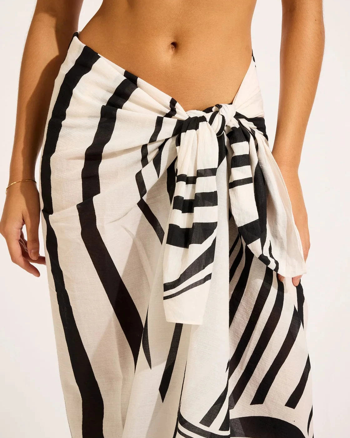 Seafolly Seafolly Coastline Sarong - Black 55539-SG.Black Seafolly Coastline Sarong - Black Splash Swimwear O/S 9360519140378