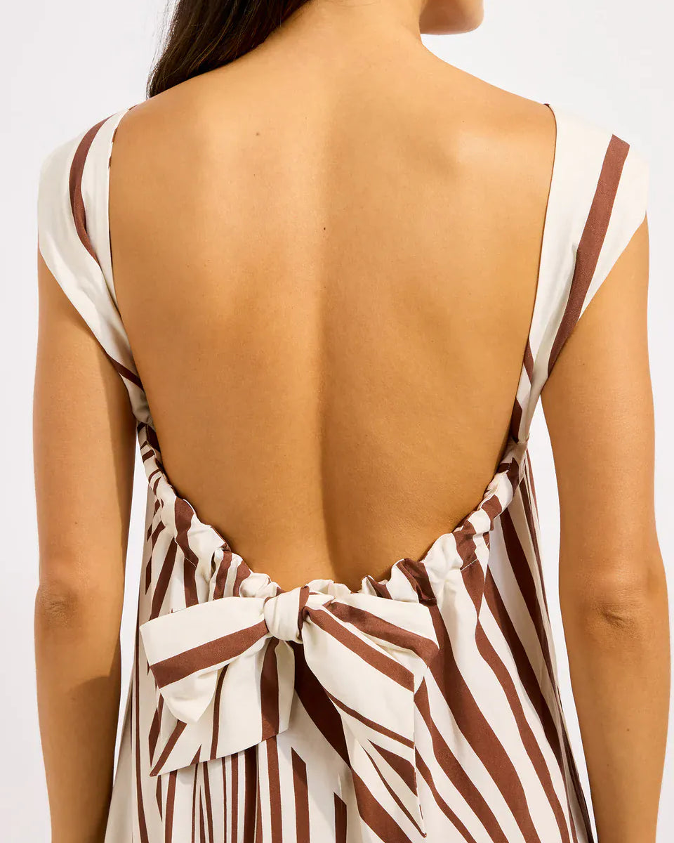 Seafolly Seafolly Coastline Tie Back Maxi Dress - Ecru/Cocoa Seafolly Coastline Tie Back Maxi Dress - Ecru/Cocoa Splash Swimwear Dresses