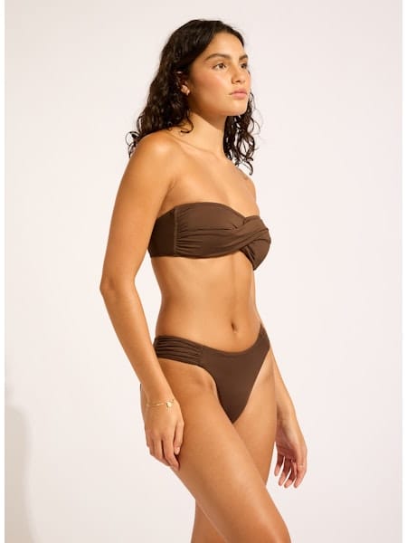 Seafolly Seafolly Collective High Leg Ruched Side Bikini Bottom- Dark Chocolate Seafolly Collective High Leg Ruched Side Bikini Bottom- Dark Chocolate Splash Swimwear Bikini Bottoms
