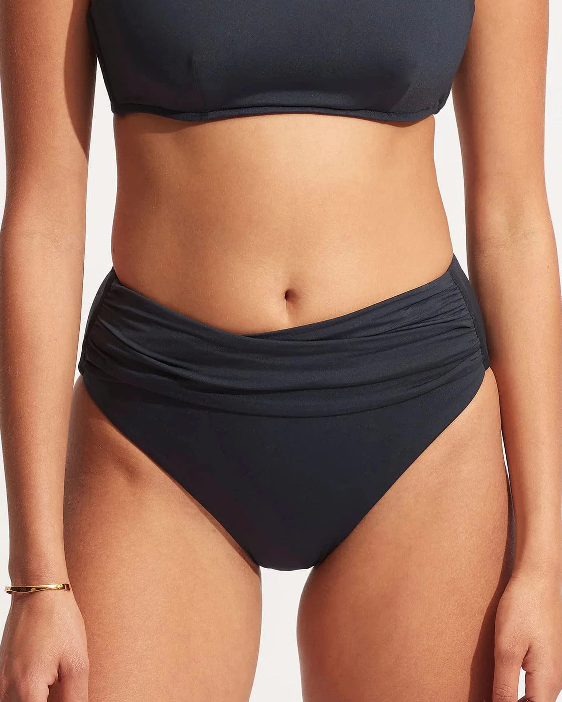 Seafolly Seafolly Collective High Waist Wrap Front 40643-942 Seafolly Collective High Waist Wrap Front Splash Swimwear Bikini Bottoms True Navy / 8 9349623117049