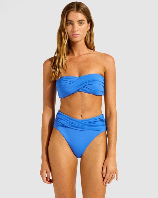 Seafolly Seafolly Collective High Waist Wrap Front Pant - Sapphire Seafolly Collective High Waist Wrap Front Pant - Sapphire Splash Swimwear
