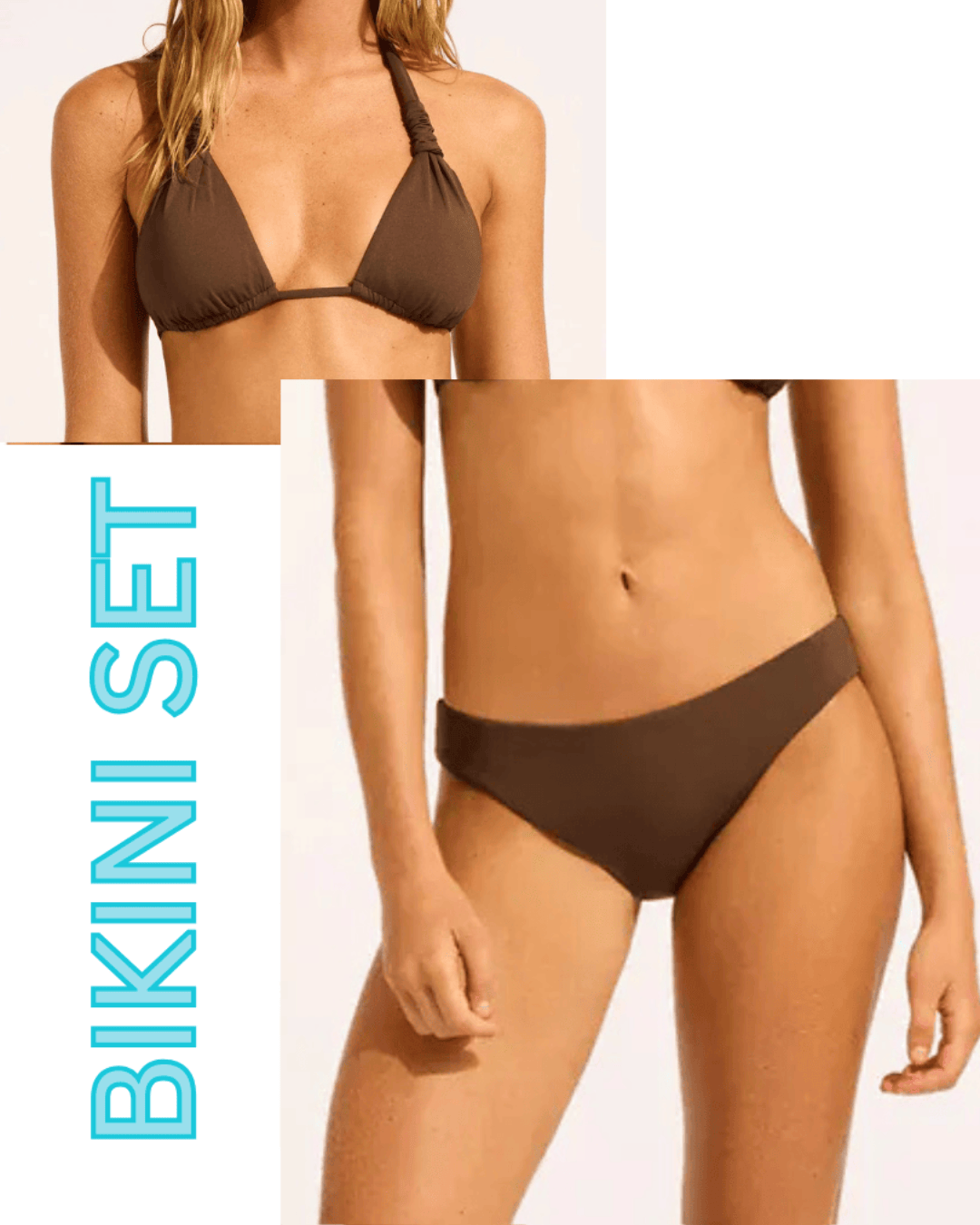 Seafolly Seafolly Collective Multi Fit Longline Tri Bikini Top & Hipster Pant - Dark Chocolate Seafolly Collective Multi Fit Longline Tri Bikini Top & Hipster Splash Swimwear Bikini Set 8 1000028362